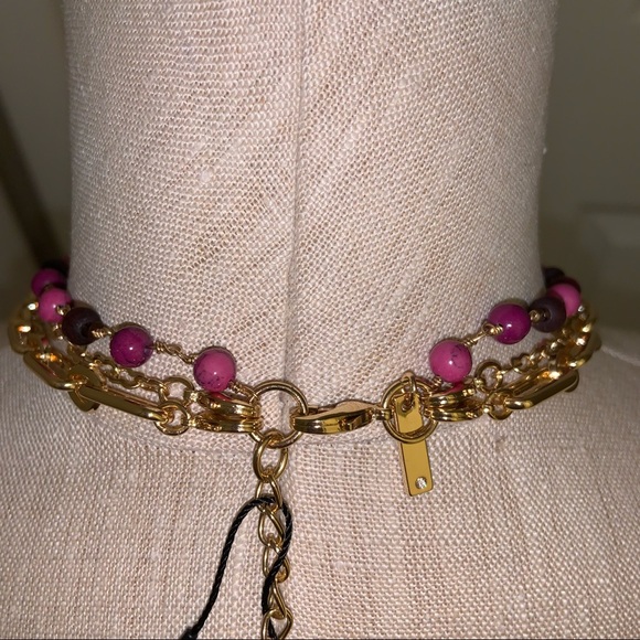 NWT WHBM ORCHID COLOR MULTI-ROW NECKLACE